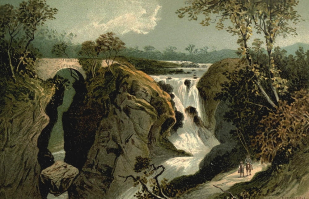 Posterazzi T Nelson & Sons Souvenir of Scotland 1897 Rumbling Bridge & Falls of Braan nr Dunkeld Canvas Art - T Nelson & Sons (24 x 36)