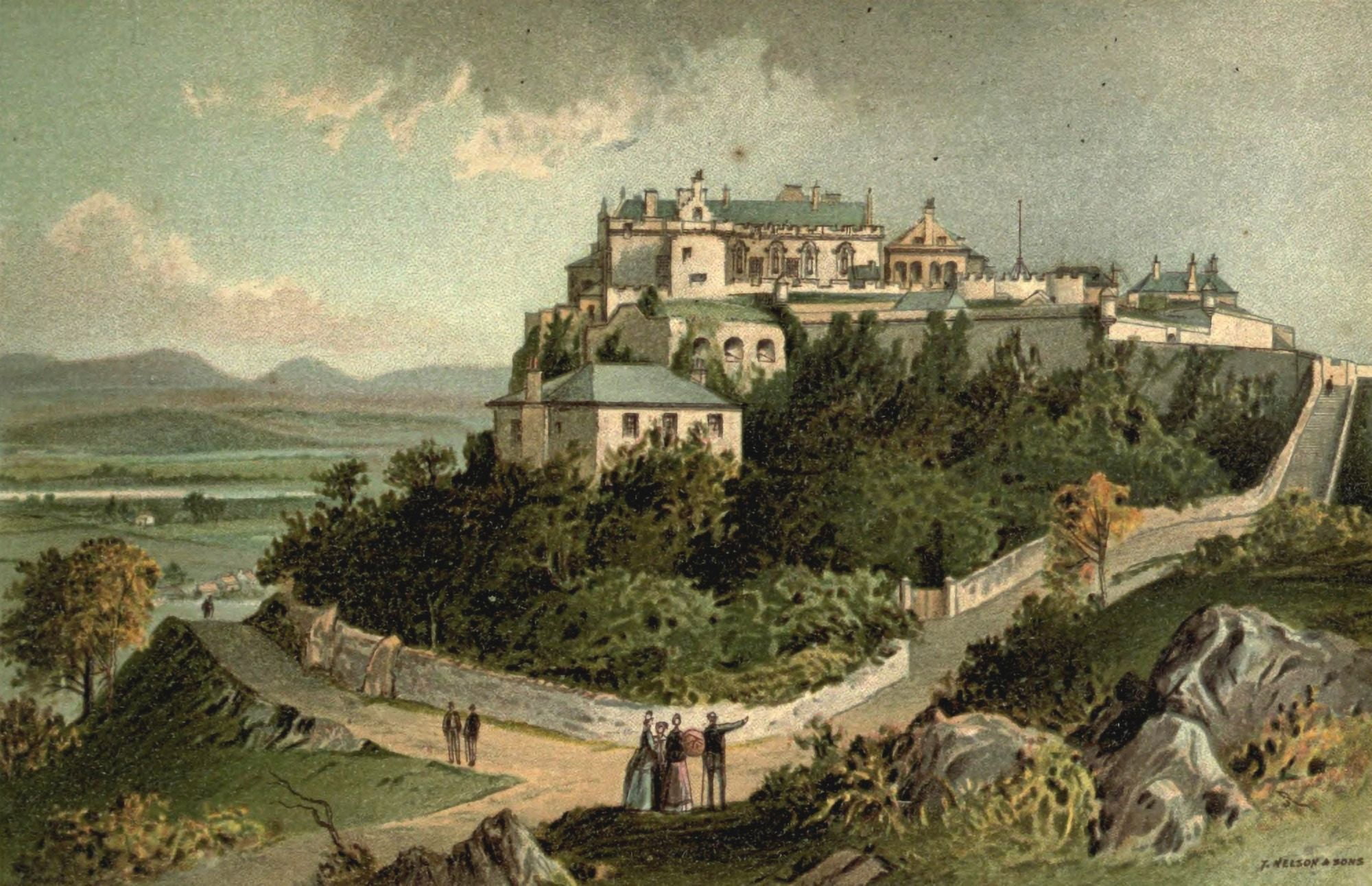 Posterazzi T Nelson & Sons Souvenir of Scotland 1897 Stirling Castle Canvas Art - T Nelson & Sons (24 x 36)
