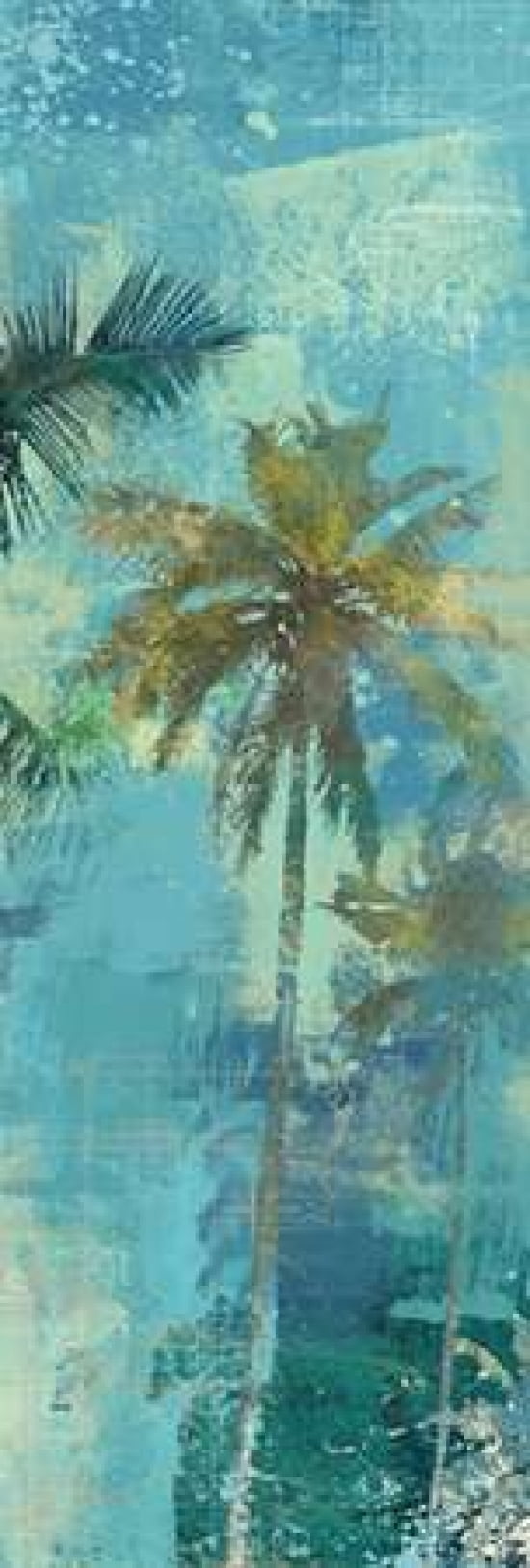 Posterazzi TEAL PALM TRIPTYCH III Canvas Art - Eric Yang (12 x 36)