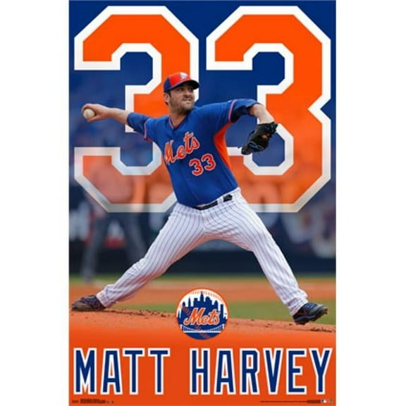 Posterazzi TIARP14003 New York Mets - M Harvey 15 Poster Print - 22 x 34 in.
