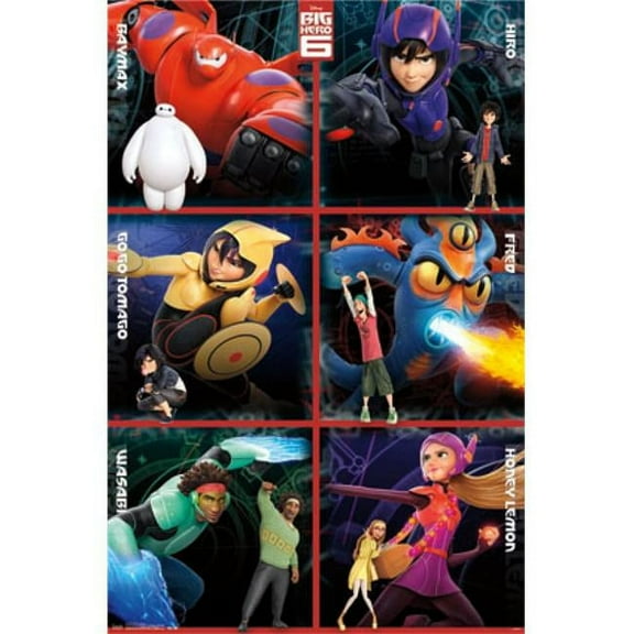 Posterazzi TIARP2344 Disney Big Hero 6 - Heroes Grid Poster Print - 22 x 34 in.