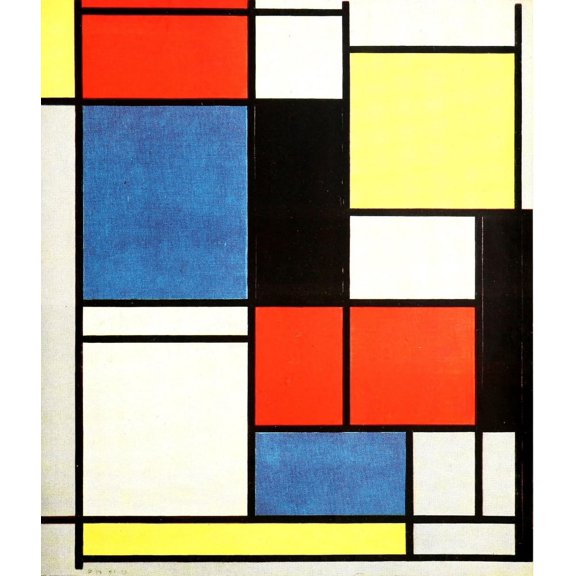 Posterazzi Tableau II 1921-25 Canvas Art - Piet Mondrian (24 x 36)
