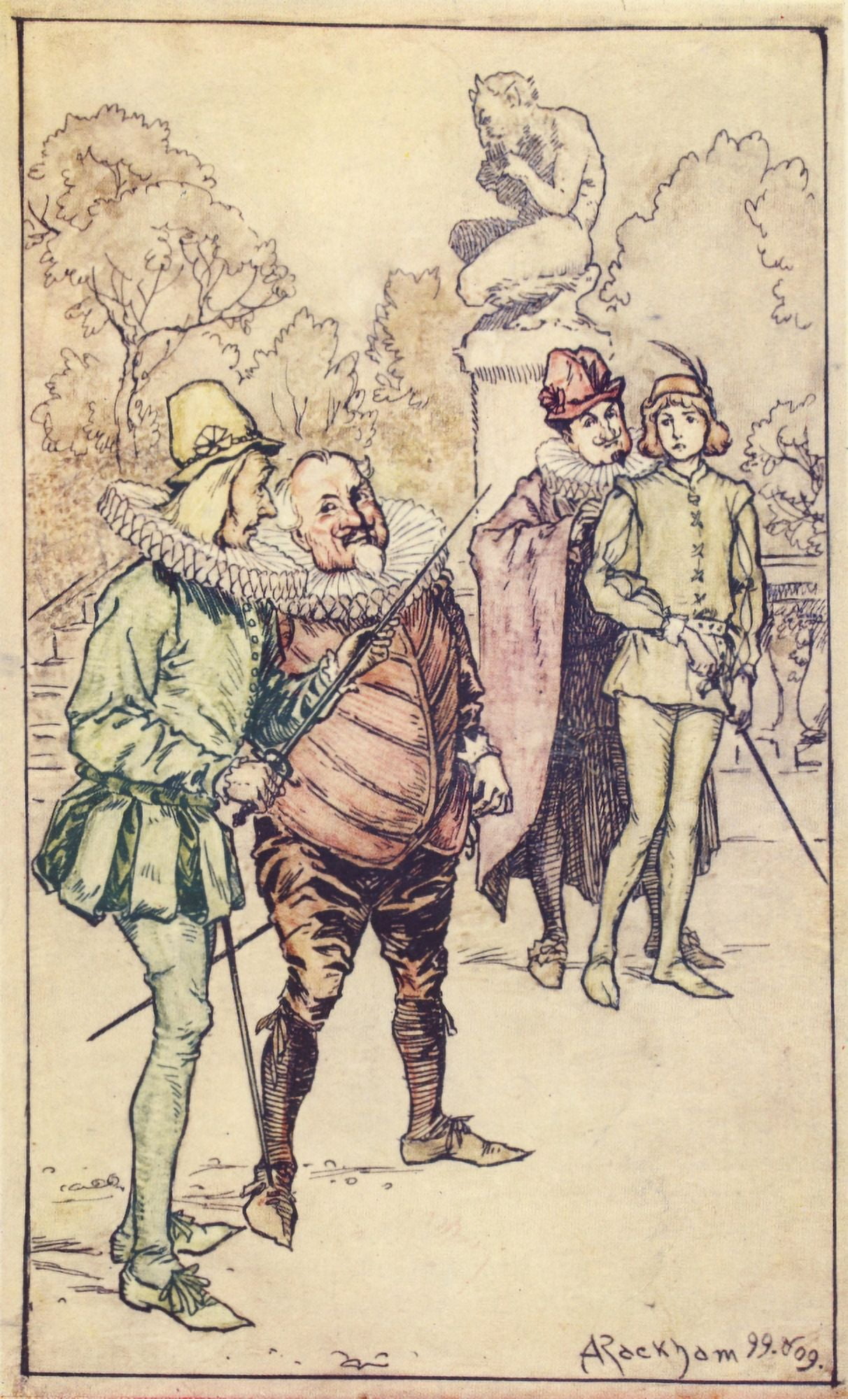 Posterazzi Tales from Shakespeare 1909 She was a woman Canvas Art - A Rackham (24 x 36)
