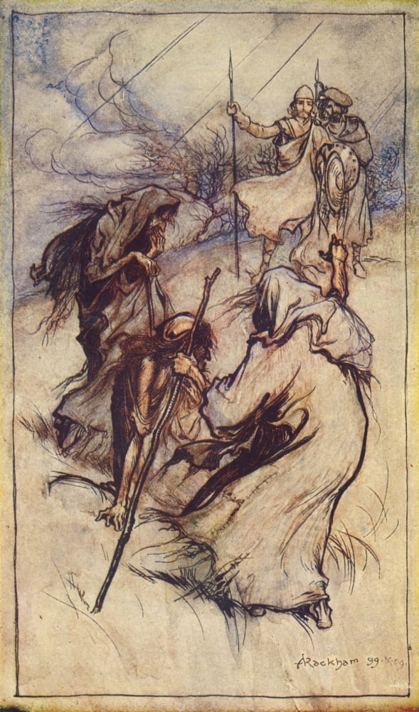 Posterazzi Tales from Shakespeare 1909 Strange appearance of 3 Canvas Art - A Rackham (24 x 36)