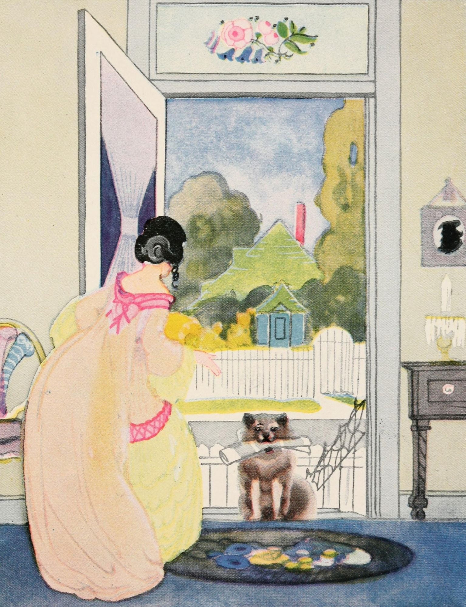 Posterazzi Tales of Little Dogs 1921 Lost dog returns Canvas Art - Katharine S Dodge (24 x 36)