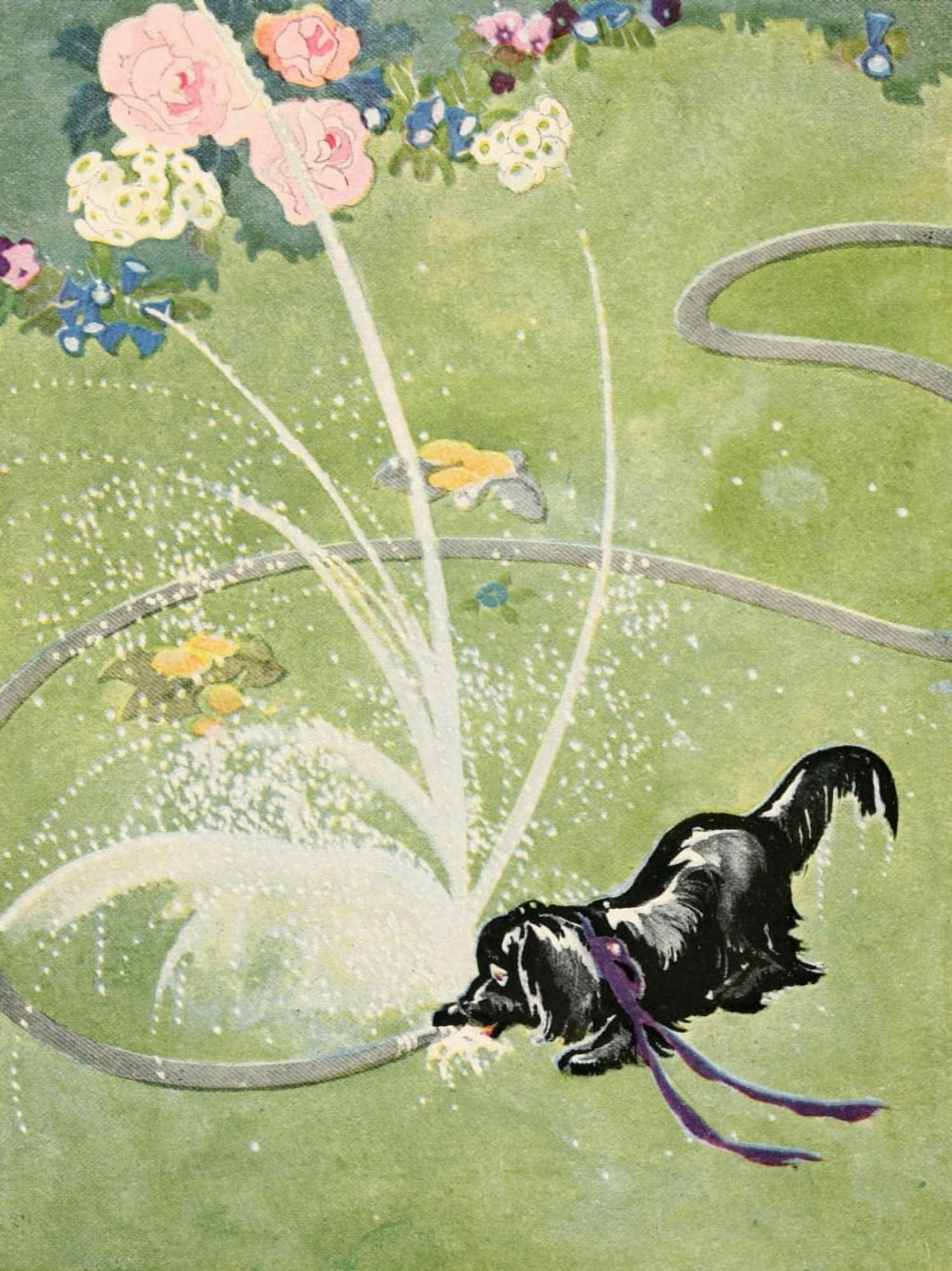 Posterazzi Tales of Little Dogs 1921 Sprinkler Canvas Art - Katharine S Dodge (24 x 36)
