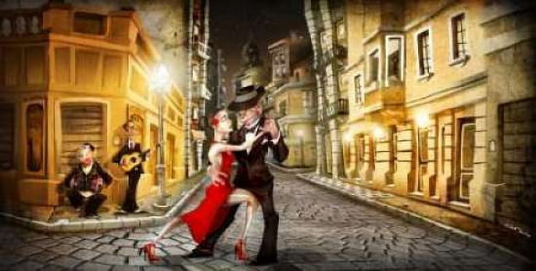 Posterazzi Tango in street Canvas Art - A - Perez Alvez (24 x 48)