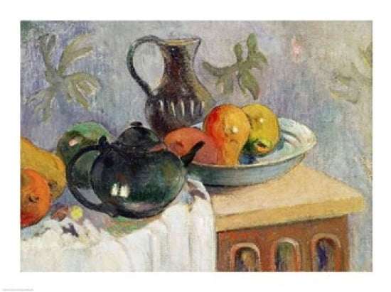 Posterazzi Teiera Brocca e Frutta 1899 Canvas Art - Paul Gauguin (36 x 24)
