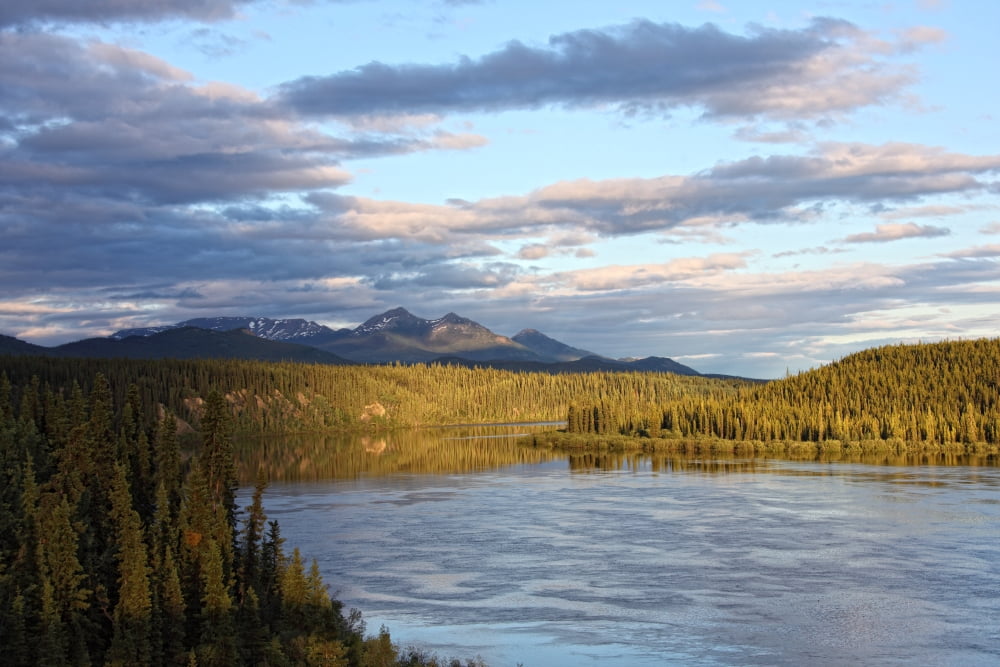 Posterazzi Teslin River Yukon Canvas Art - Robert Postma Design Pics (34 x 22)