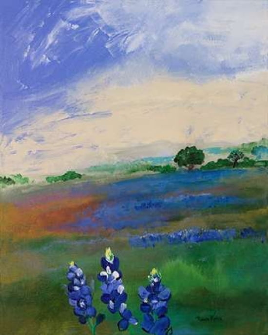 Posterazzi Texas Blue Bonnets Canvas Art - Robin Maria (24 x 30)