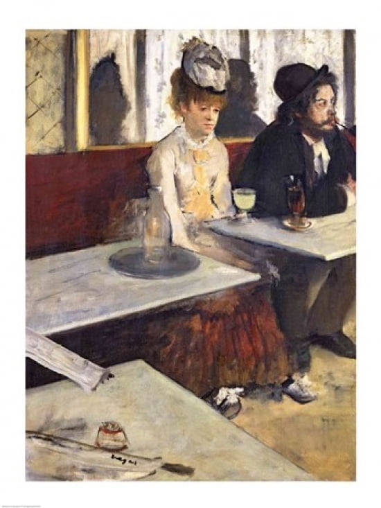 Posterazzi The Absinthe Canvas Art - Edgar Degas (24 x 36)