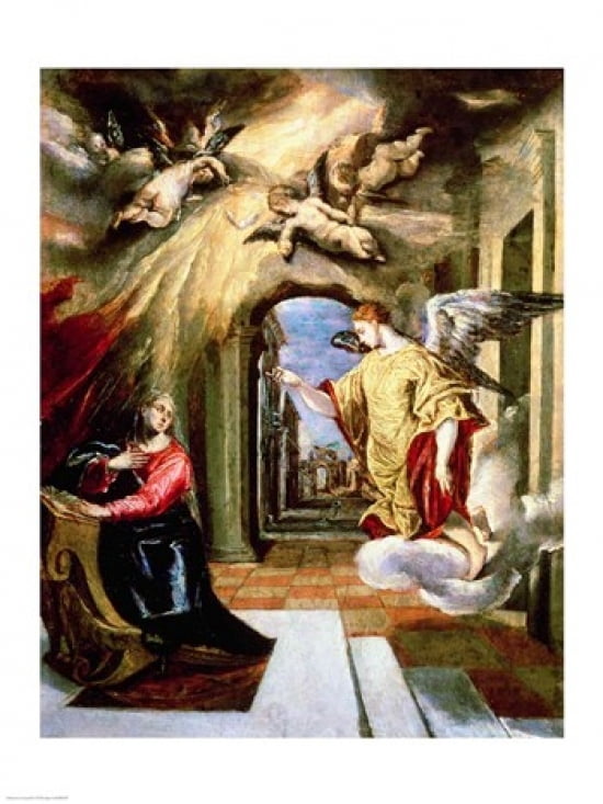 Posterazzi The Annunciation Canvas Art - El Greco (24 x 36)