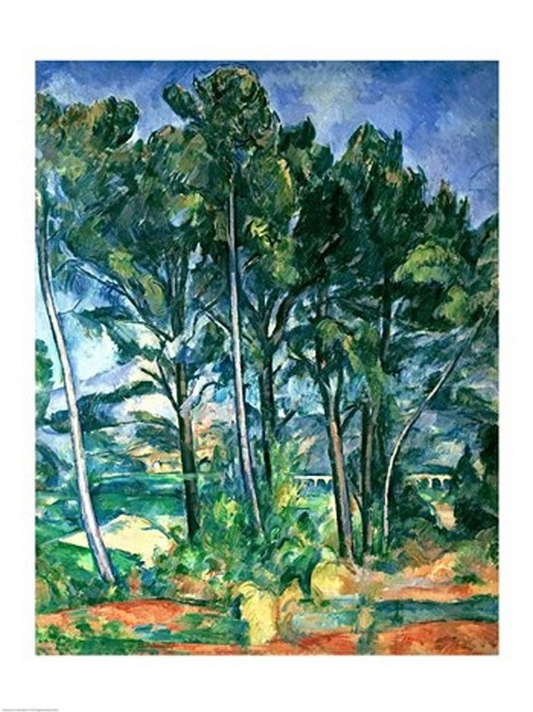 Posterazzi The Aqueduct (Montagne Sainte-Victoire seen through Trees) Canvas Art - Paul Cezanne (24 x 36)