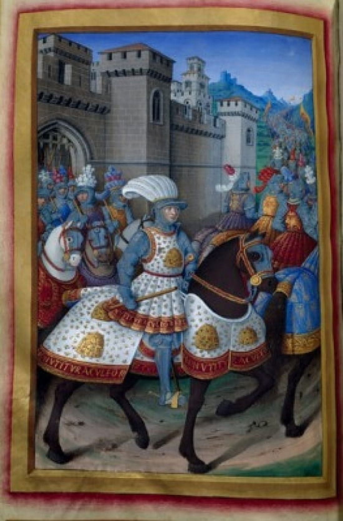 Posterazzi The Army Leaves the Castle manuscript France Paris Bibliotheque Nationale Canvas Art - (24 x 36)