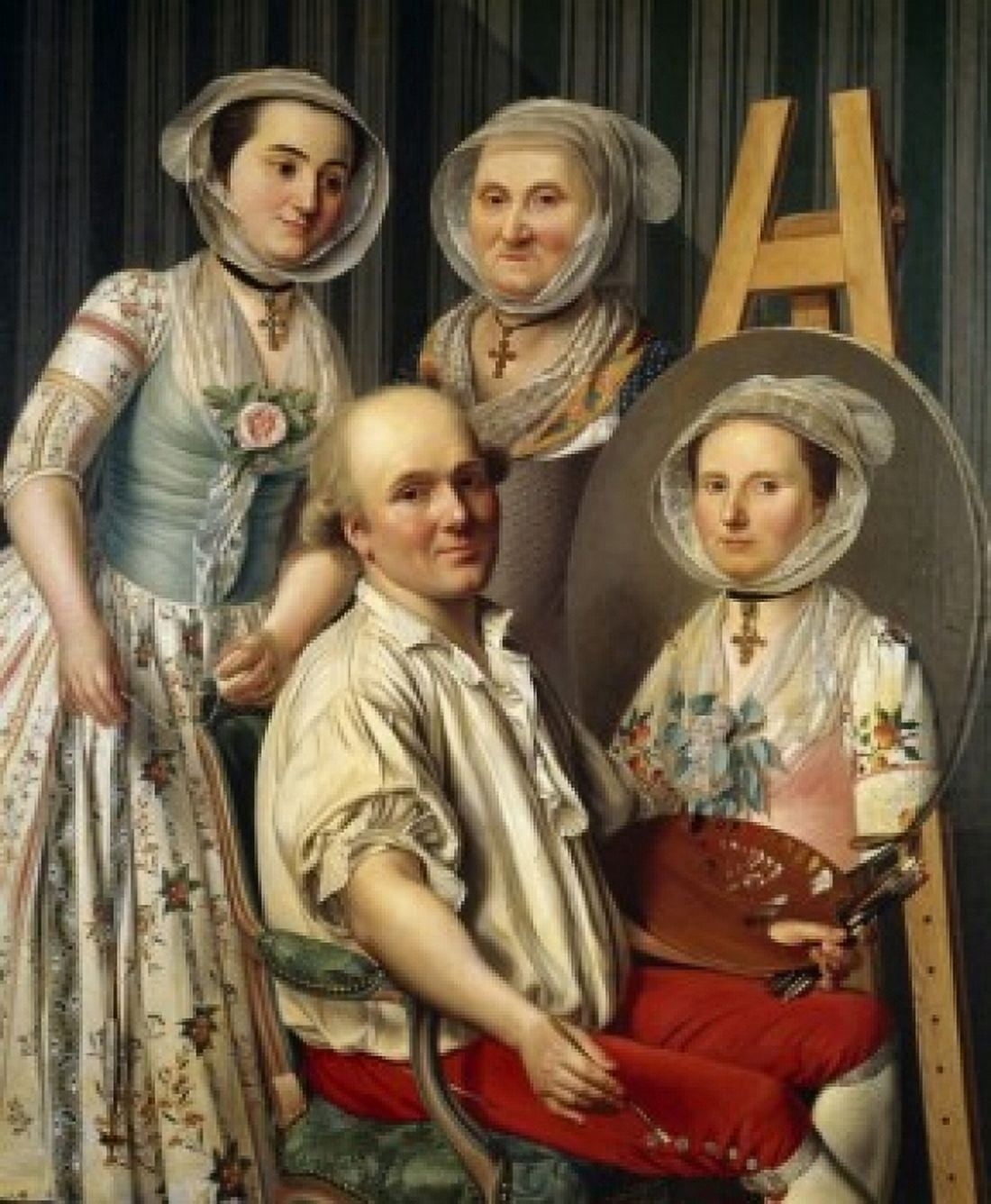 Posterazzi The Artist and his Family by Antoine Raspal (1738-1811) France Arles Musee des Beaux Arts Canvas Art - Antoine Raspal (24 x 36)