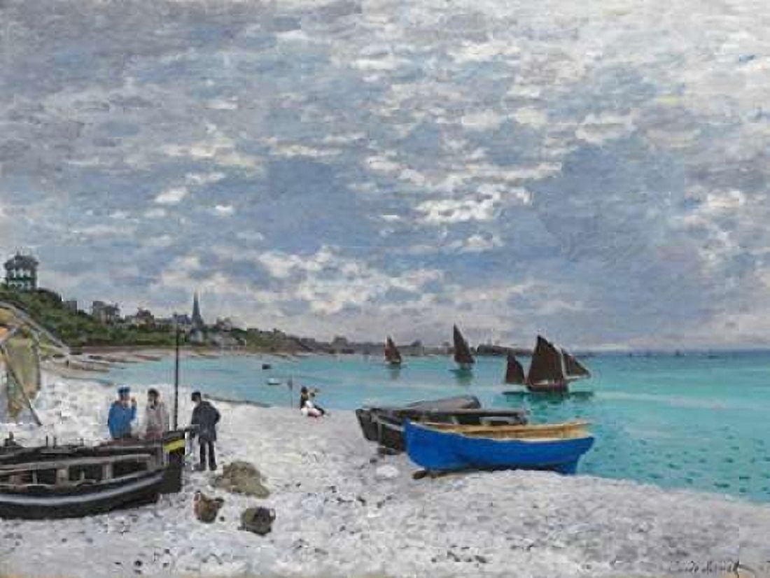 Posterazzi The Beach at Sainte-Adresse Canvas Art - Claude Monet (22 x 28)