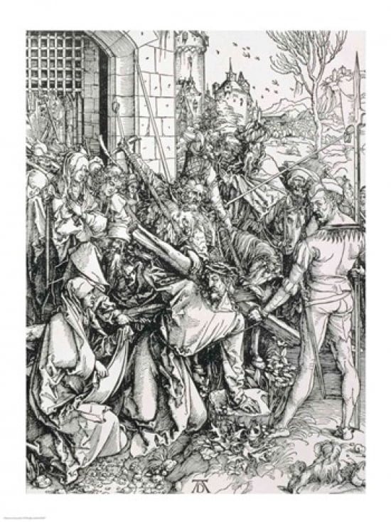 Posterazzi The Bearing of the Cross from the Great Passion Canvas Art - Albrecht Durer (24 x 36)