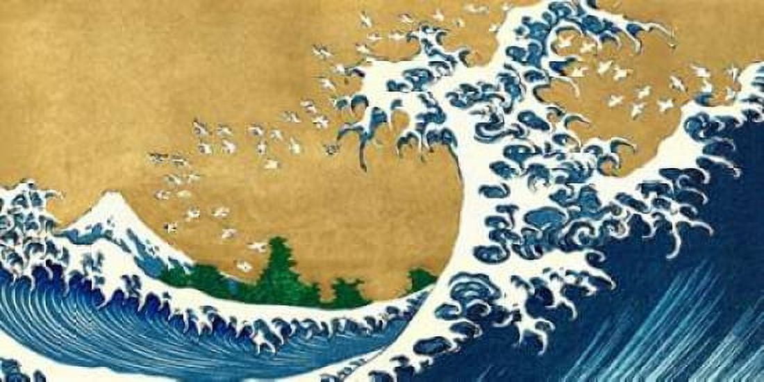 Posterazzi The Big Wave-detail from 100 Views of Mt Fuji Canvas Art - Hokusai (10 x 20)