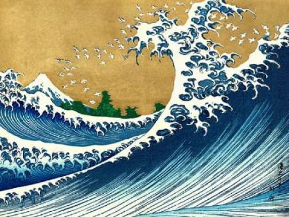 Posterazzi The Big Wave-from 100 views of Mt Fuji Canvas Art - Hokusai (22 x 28)