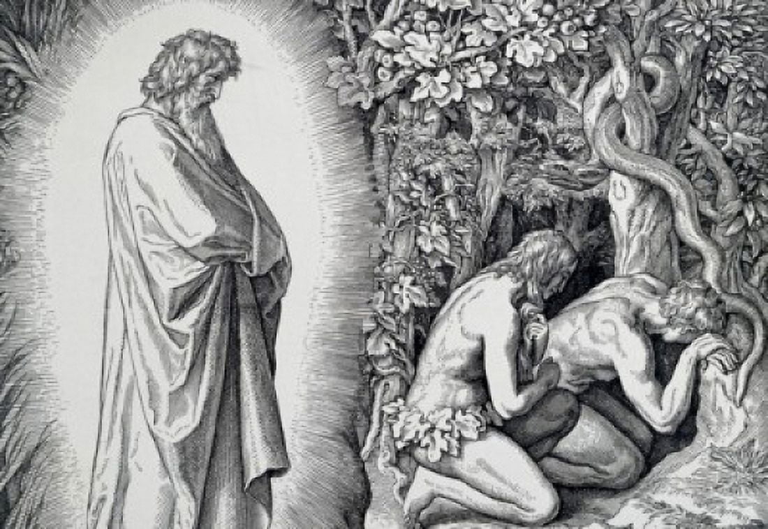 Posterazzi The Birth Of Shame Julius Schnorr von Carolsfeld (1794-1872 German) Engraving Canvas Art - Julius Schnorr von Carolsfeld (24 x 36)