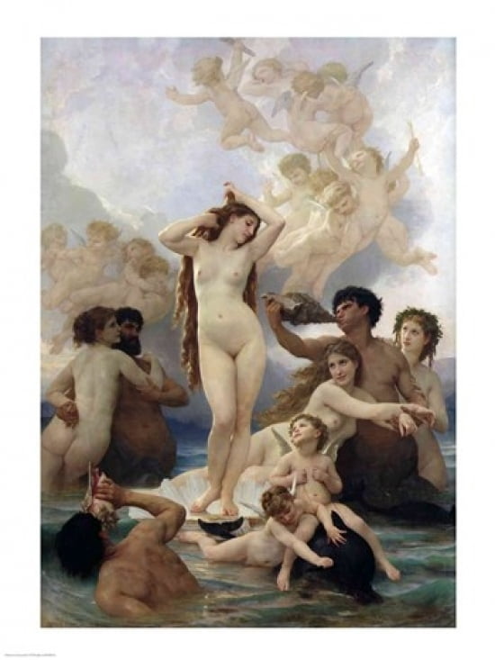 Posterazzi The Birth of Venus 1879 Canvas Art - William A Bouguereau (24 x 36)