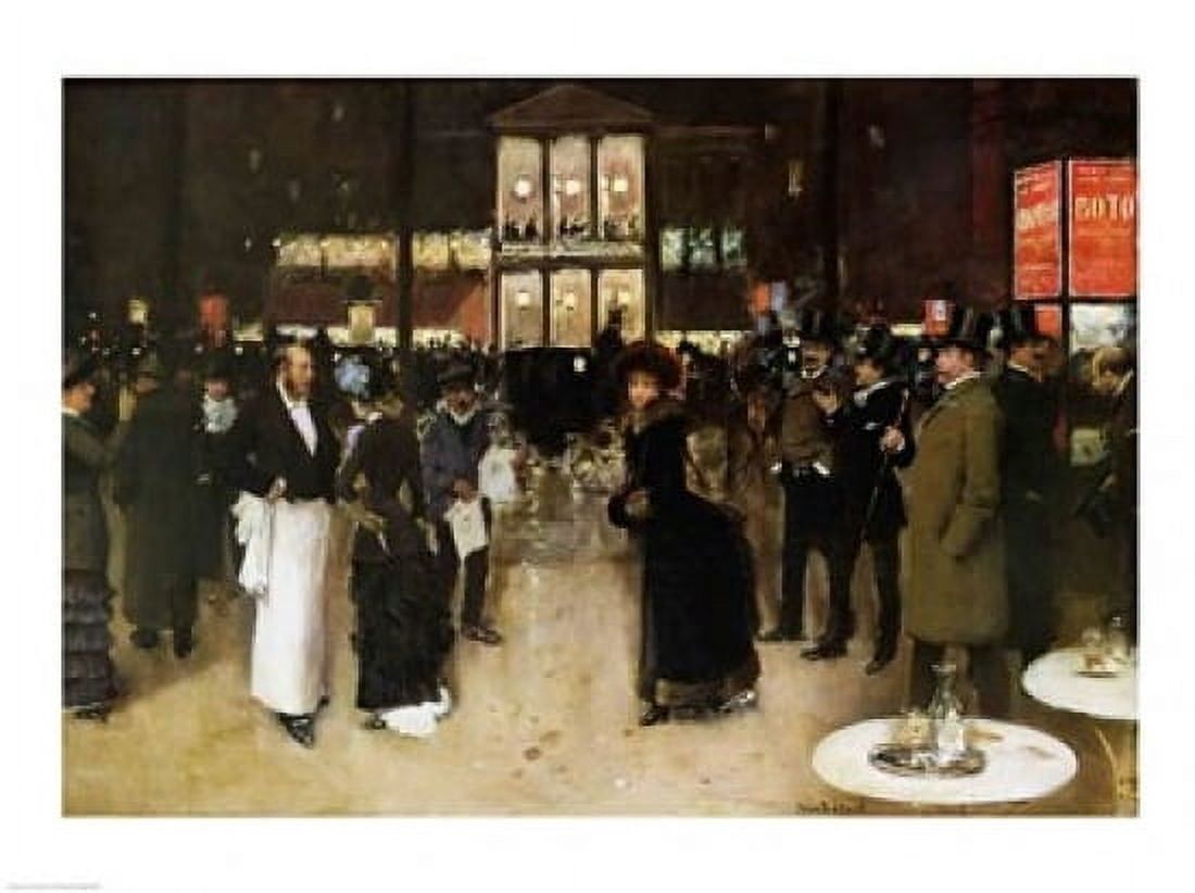 Posterazzi The Boulevard at Night Canvas Art - Jean Beraud (36 x 24)
