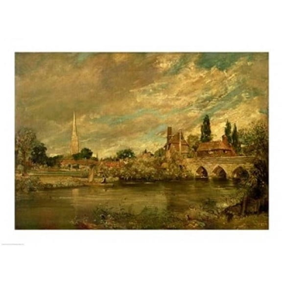 Posterazzi  The Bridge of Harnham & Salisbury Cathedral Poster Print by John Constable 36 x 24 in. - Large
