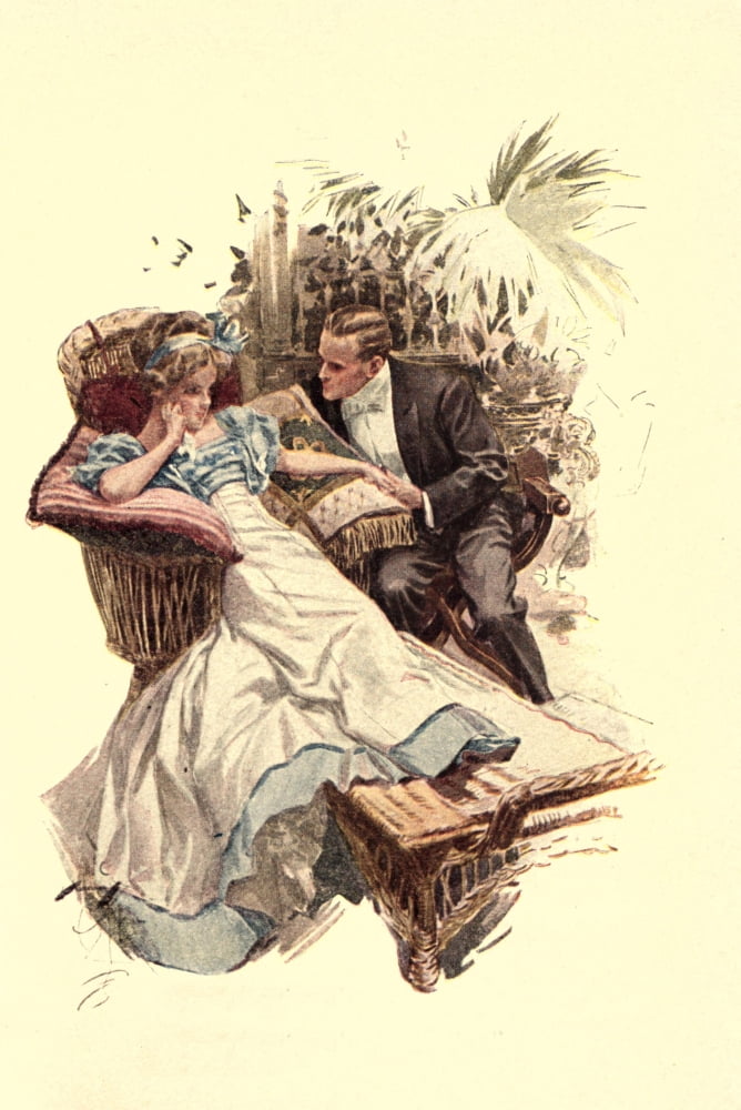 Posterazzi The Butterfly Man 1910 He courted her Canvas Art - Harrison Fisher (24 x 36)