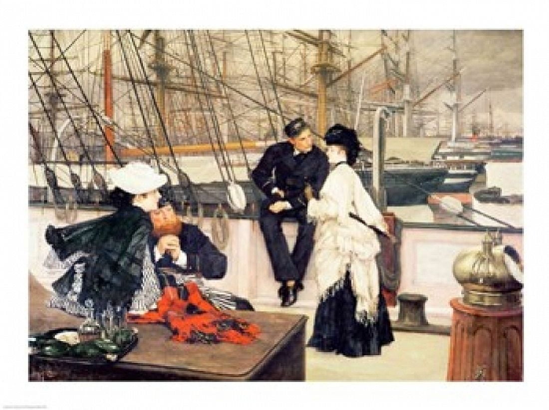 Posterazzi The Captain and the Mate 1873 Canvas Art - James Jacques Joseph Tissot (36 x 24)