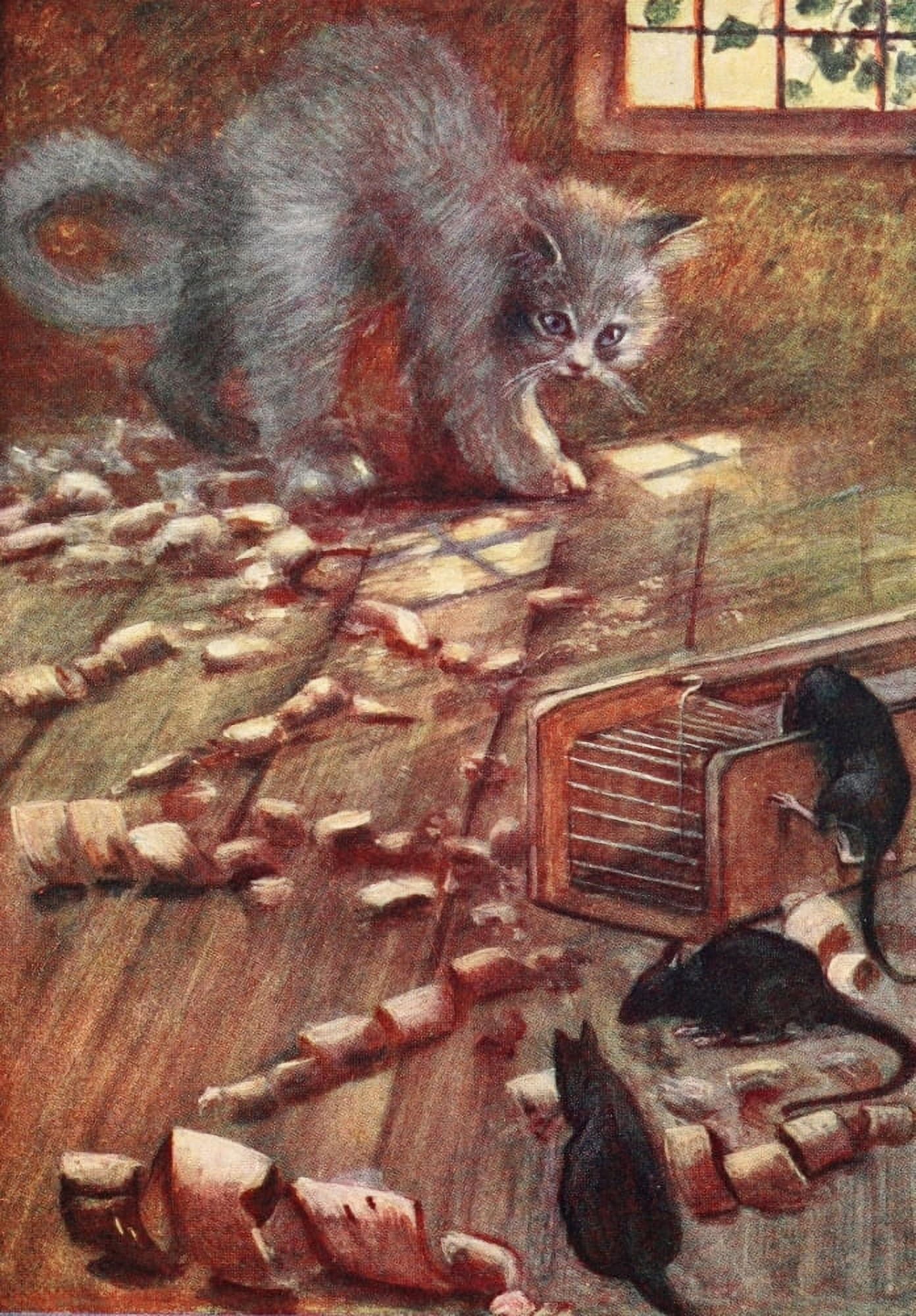 Posterazzi The Cat 1905 I played with the shavings Canvas Art - Adolphe Birkenruth (24 x 36)