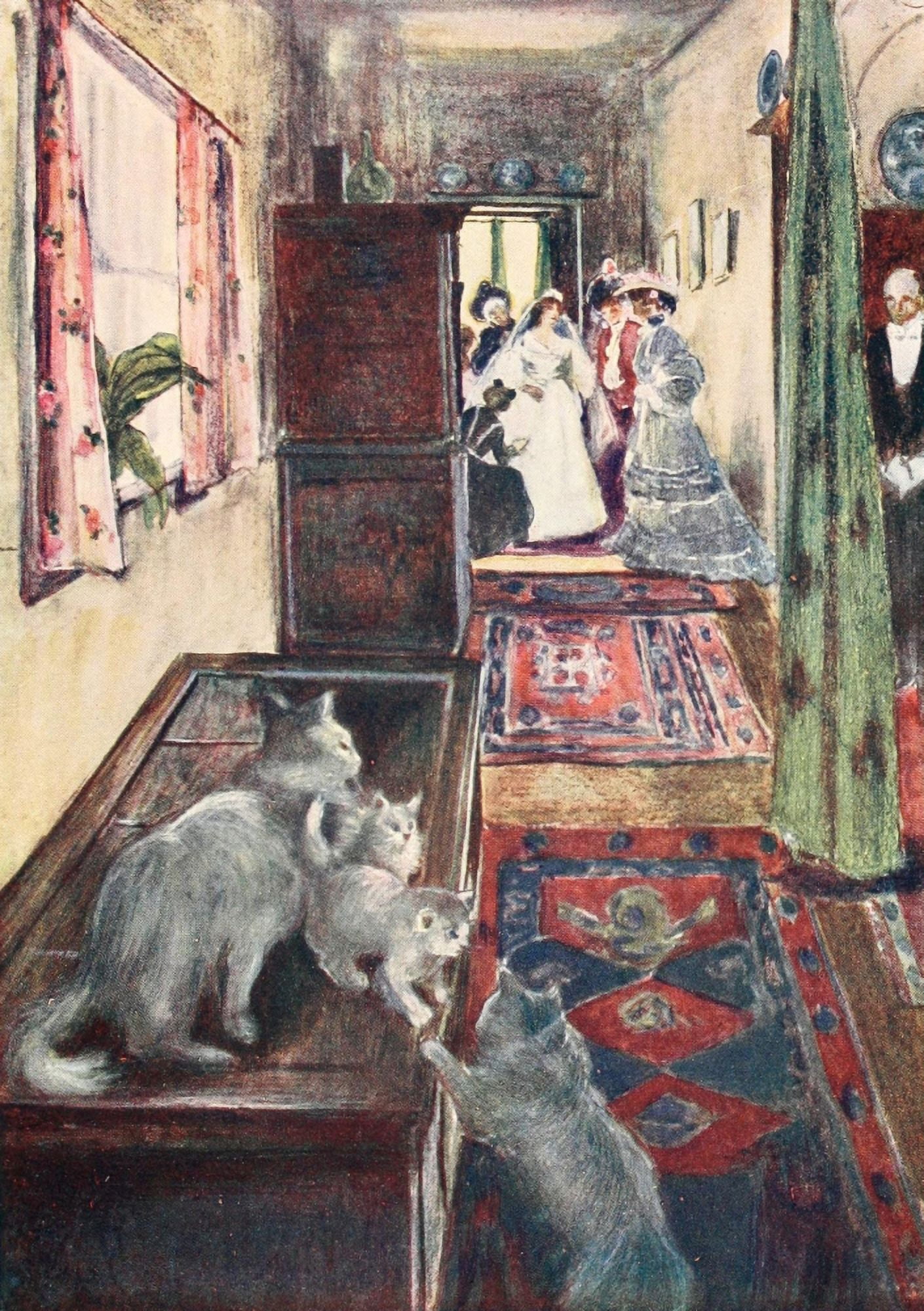 Posterazzi The Cat 1905 She married Mr Fox Canvas Art - Adolphe Birkenruth (24 x 36)