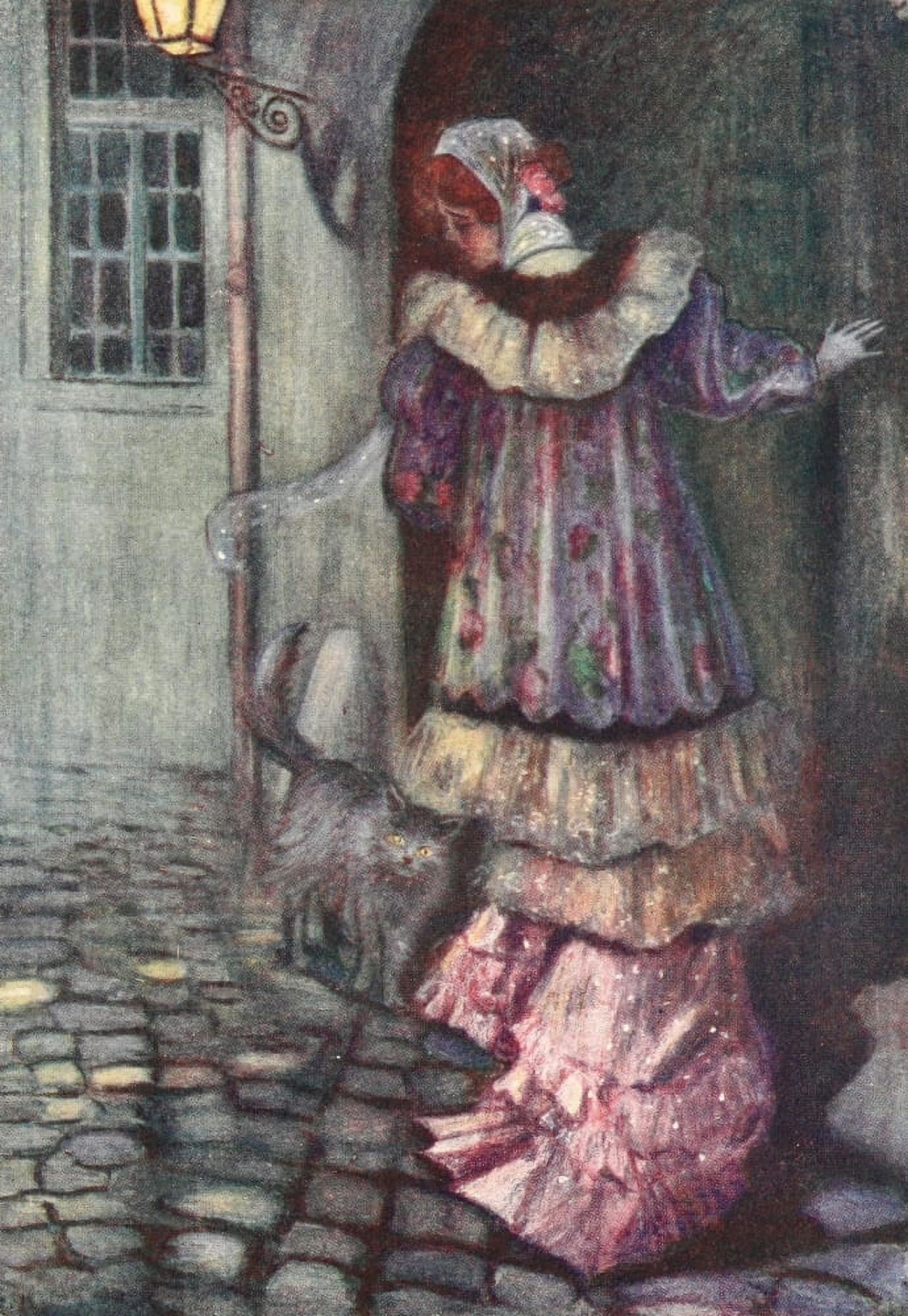 Posterazzi The Cat 1905 Well make a bed on the stones Canvas Art - Adolphe Birkenruth (24 x 36)