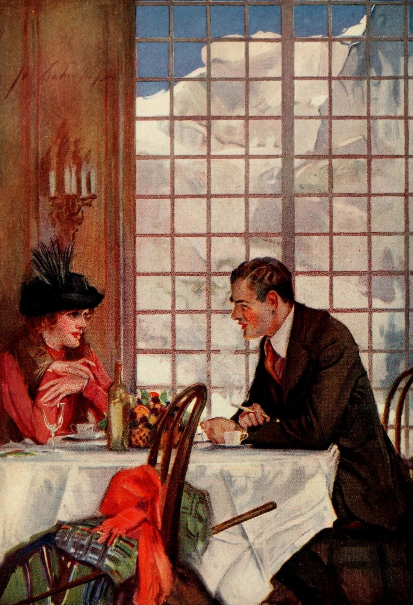 Posterazzi The Century Magazine 92 1916 Couple in restaurant Canvas Art - JH Gardner-Soper (24 x 36)