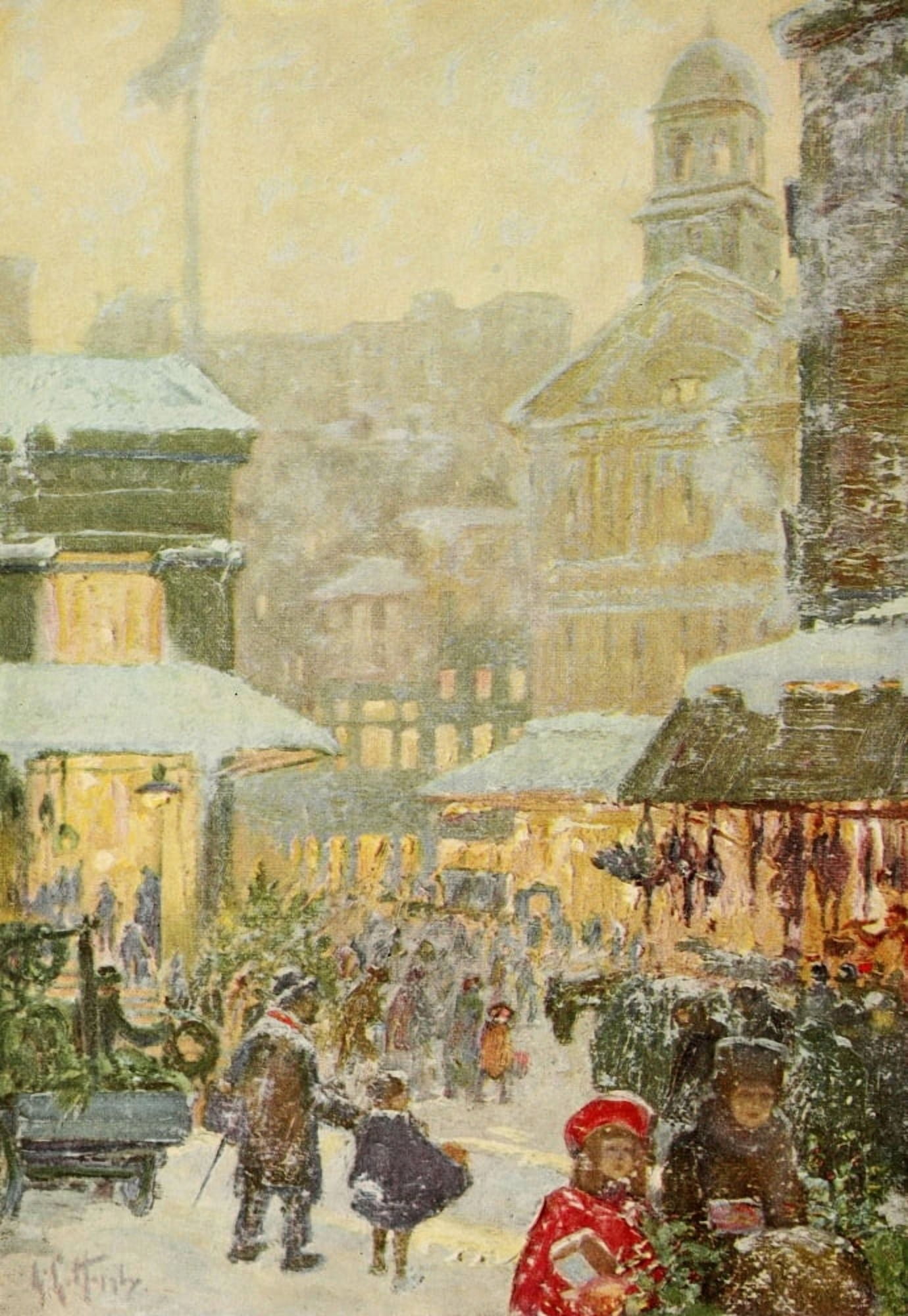 Posterazzi The Century Magazine 93 1917 Christmas at Faneuil Hill Mkt Boston Canvas Art - LG Hornby (24 x 36)