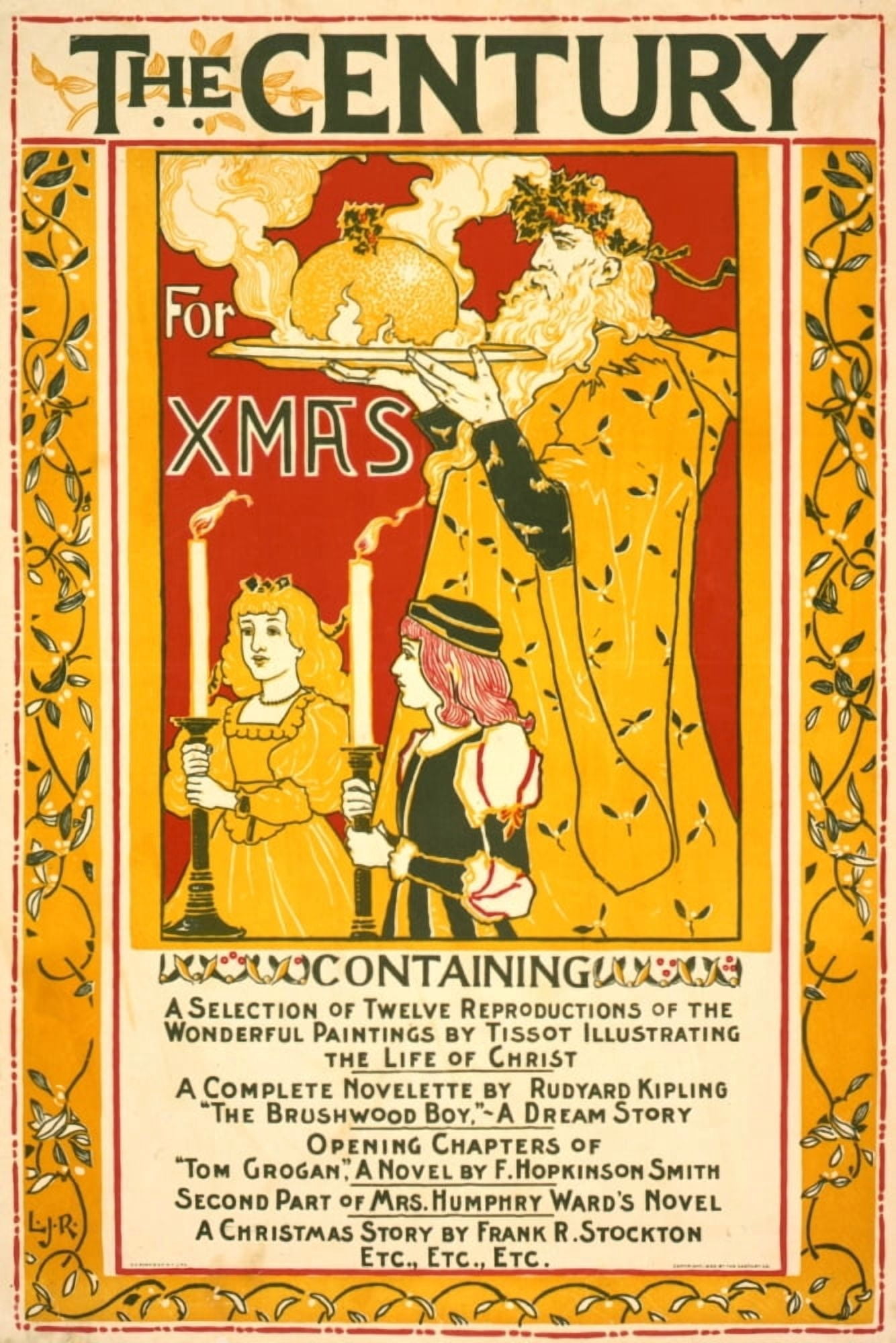 Posterazzi The Century for Xmas 1895 Canvas Art - Louis Rhead (24 x 36)