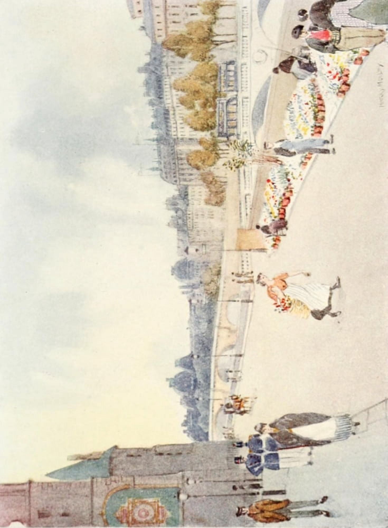 Posterazzi The Charm of Paris 1913 Quai aux Fleurs Canvas Art - Harry Morley (24 x 36)