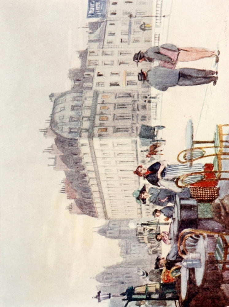 Posterazzi The Charm of Paris 1913 Quartier Place St Michel Canvas Art - Harry Morley (24 x 36)