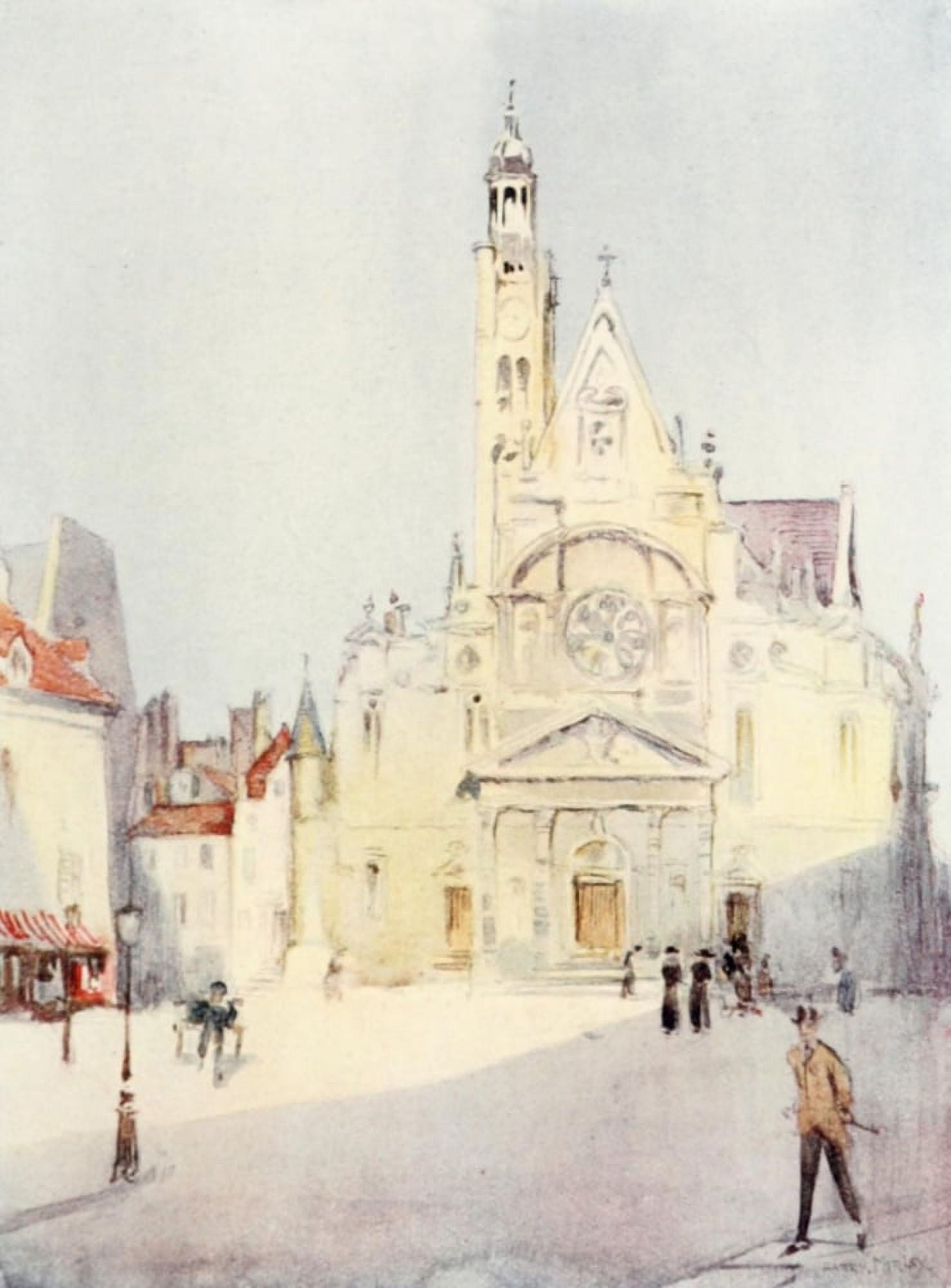 Posterazzi The Charm of Paris 1913 St Etienne du Mont Canvas Art - Harry Morley (24 x 36)
