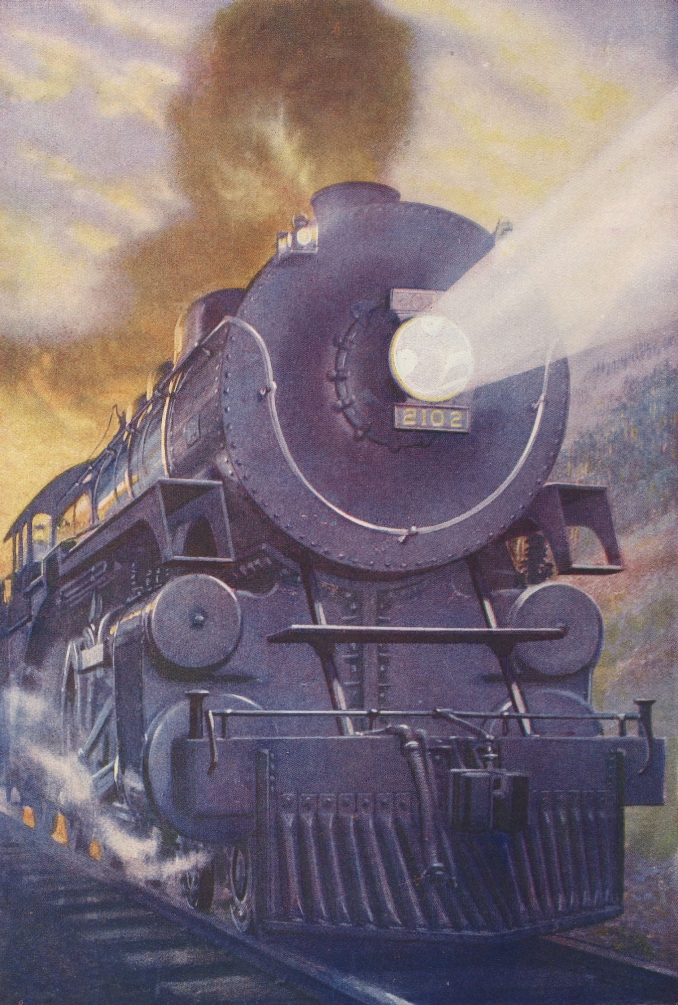 Posterazzi The Childrens Encyclopedia 1930s One of the great engines on the Canadian Railways Canvas Art - Unknown (24 x 36)