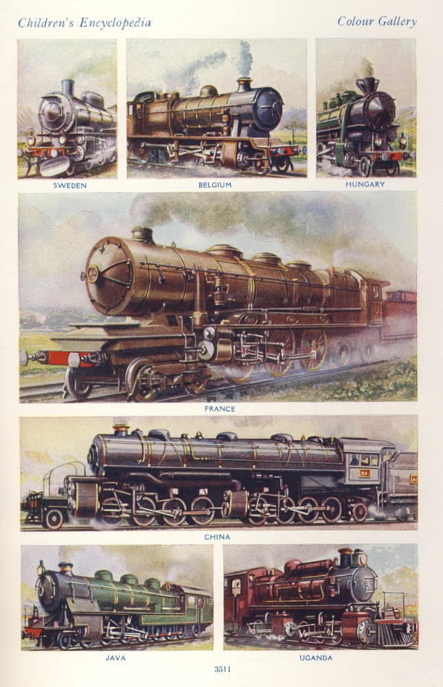 Posterazzi The Childrens Encyclopedia 1930s Trains 4 Canvas Art - Unknown (24 x 36)