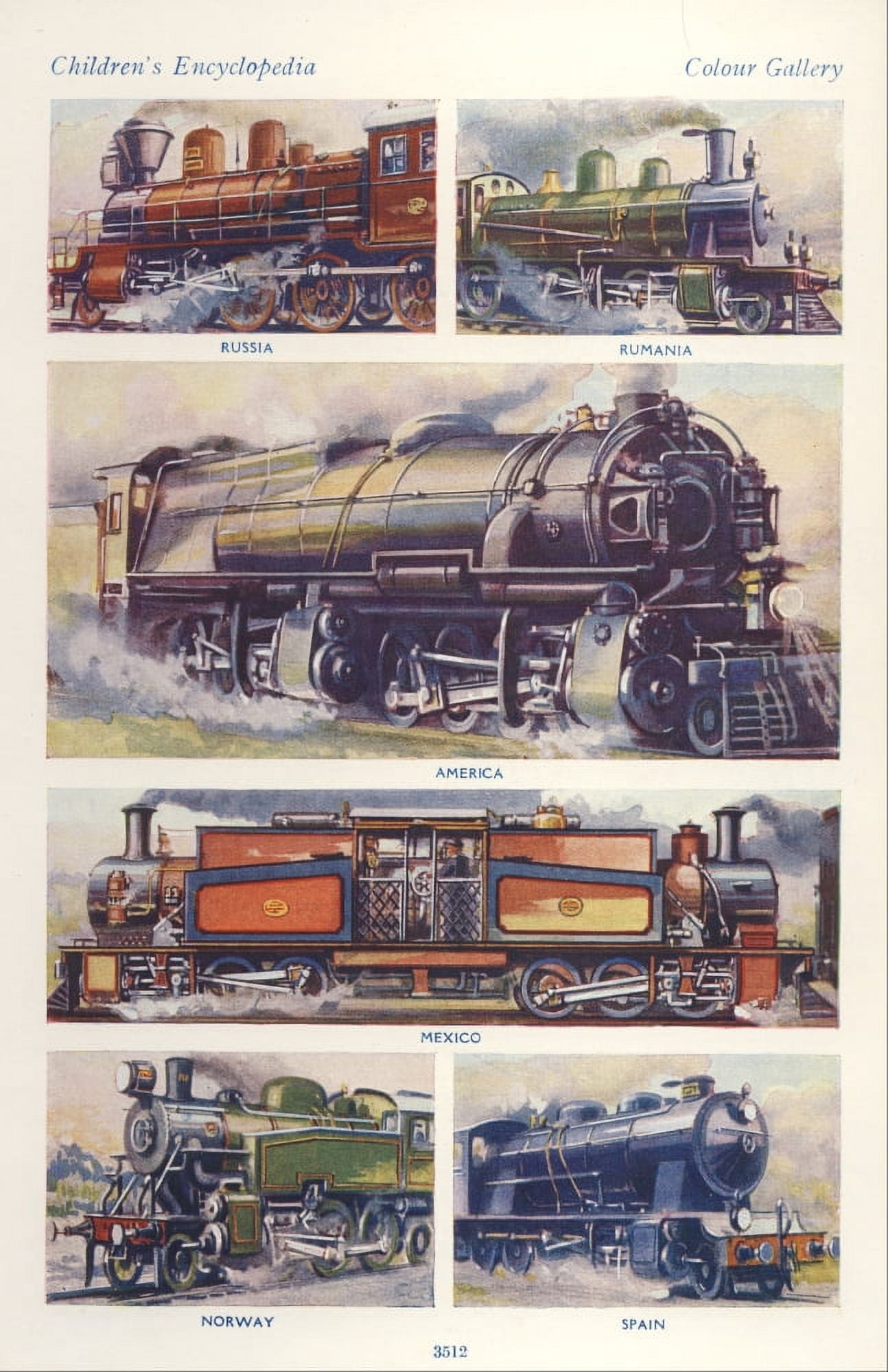 Posterazzi The Childrens Encyclopedia 1930s Trains 5 Canvas Art - Unknown (24 x 36)