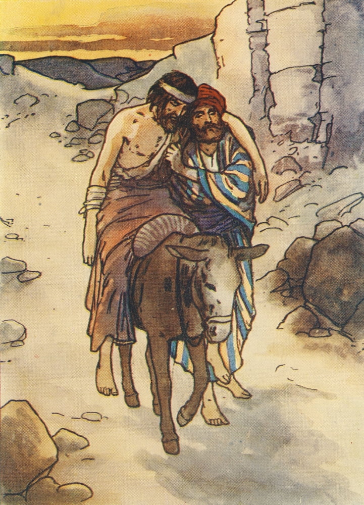 Posterazzi The Childrens Story of the Life of Jesus 1912 The Good Samaritan Canvas Art - Unknown (24 x 36)