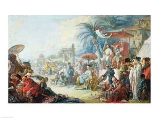 Posterazzi The Chinese Fair c1742 Canvas Art - Francois Boucher (36 x 24)