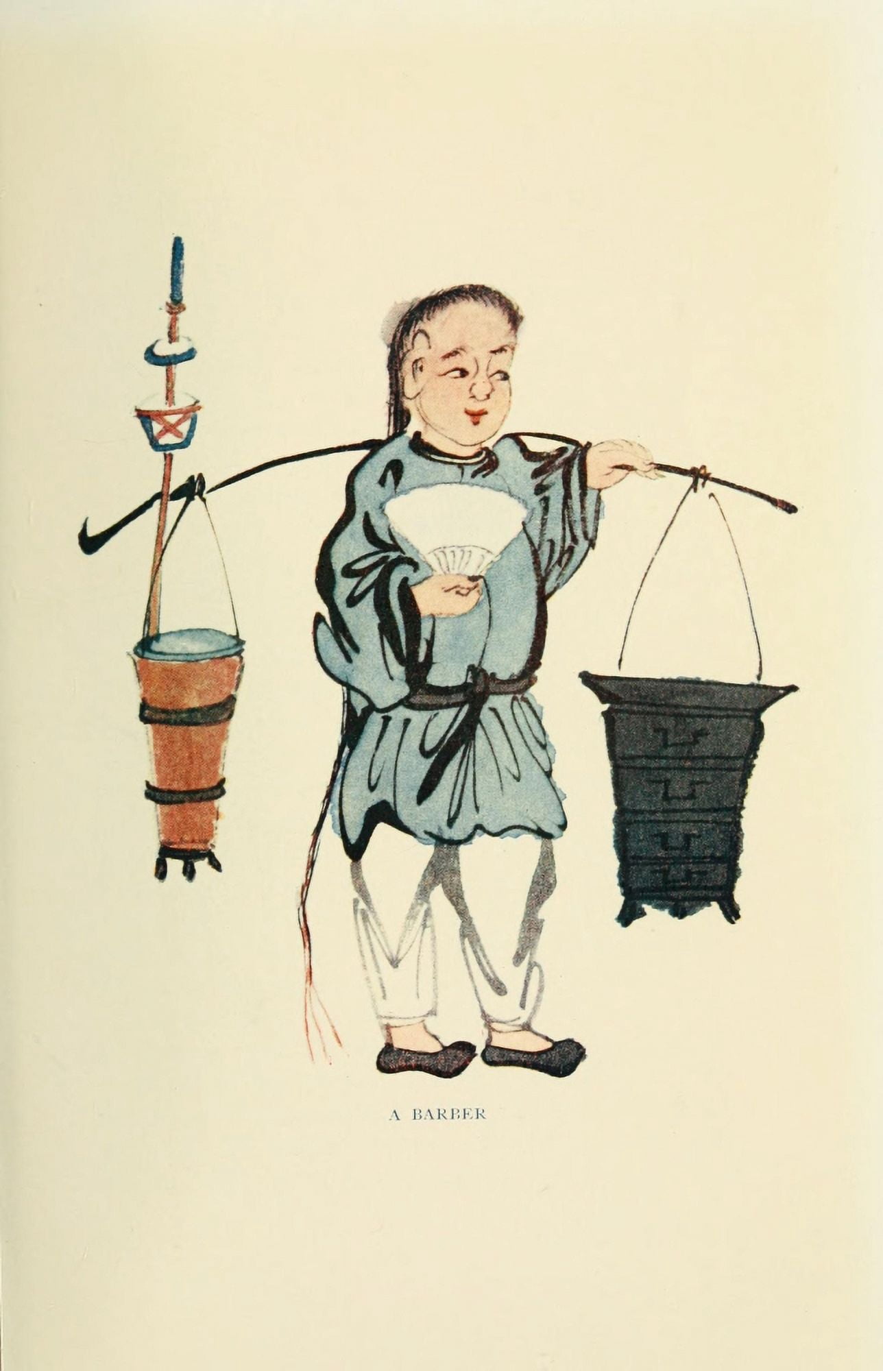 Posterazzi The Chinese at Home 1911 A barber Canvas Art - Unknown (24 x 36)