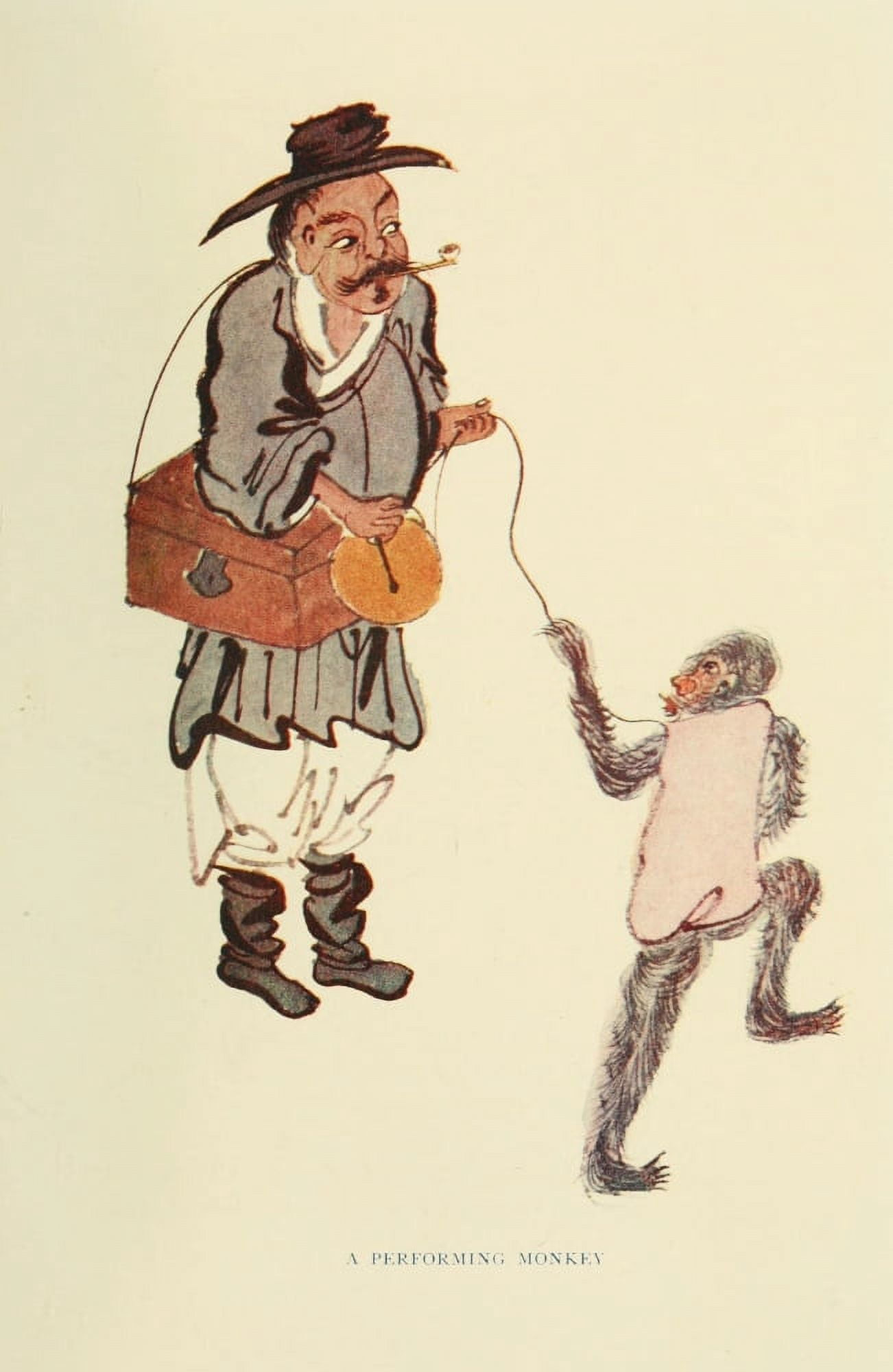 Posterazzi The Chinese at Home 1911 A performing monkey Canvas Art - Unknown (24 x 36)