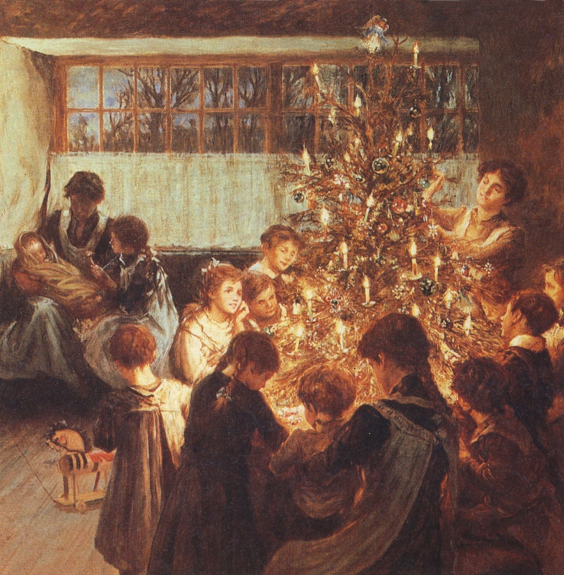 Posterazzi The Christmas Tree Canvas Art - Albert Chevallier Tayler (24 x 36)