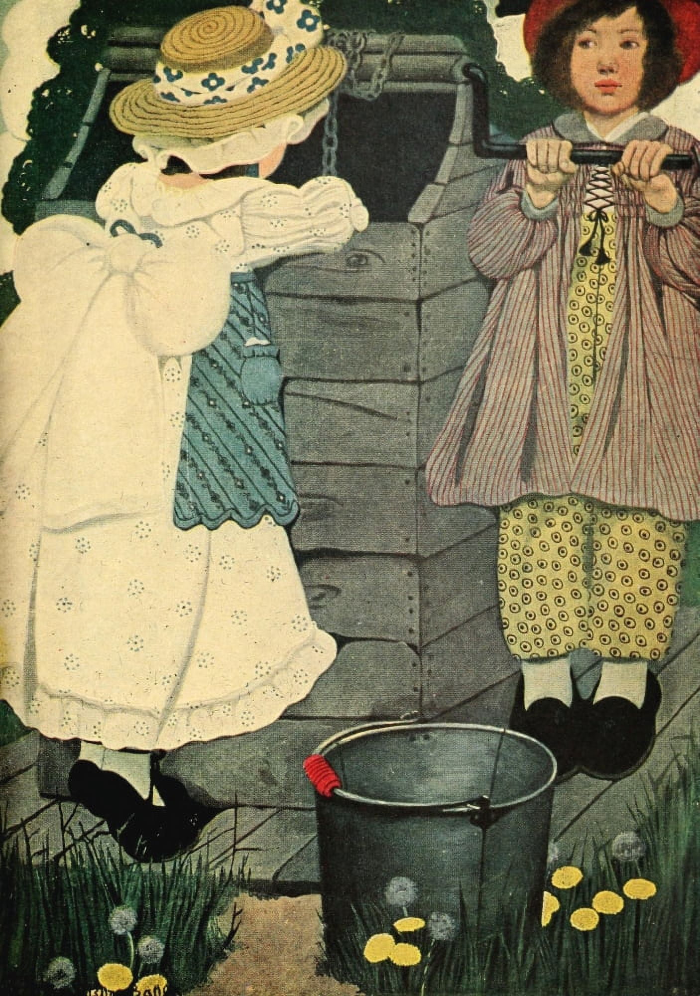 Posterazzi The Complete Mother Goose 1909 Ding dong bell Canvas Art - Ethel Franklin Betts (24 x 36)