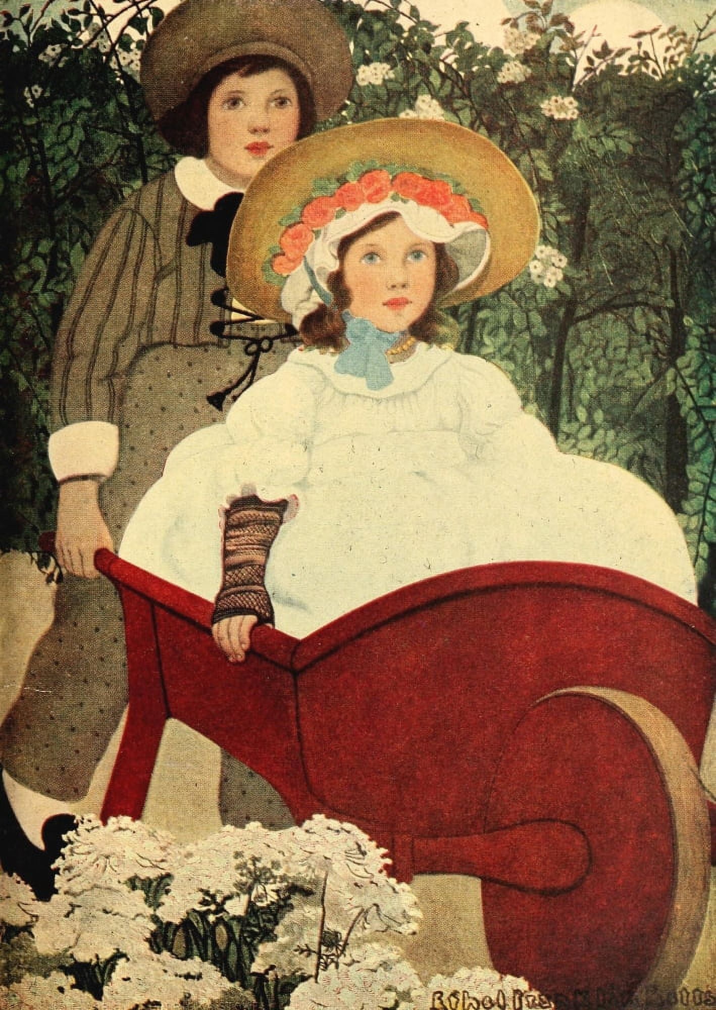 Posterazzi The Complete Mother Goose 1909 Jack and Jill Canvas Art - Ethel Franklin Betts (24 x 36)