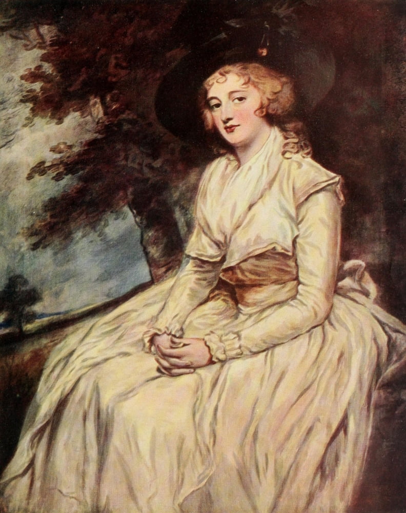 Posterazzi The Connoisseur 27 1910 Lady Milnes Canvas Art - George Romney (24 x 36)