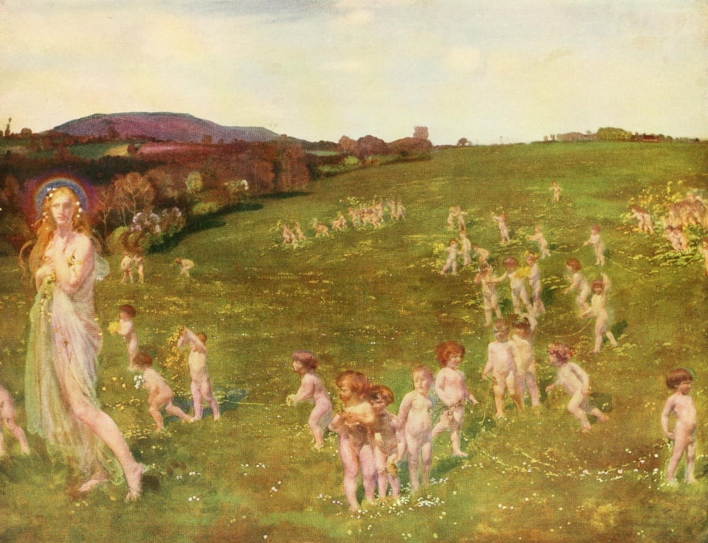 Posterazzi The Connoisseur 35 1913 The Coming of Spring Canvas Art - Charles Sims (24 x 36)